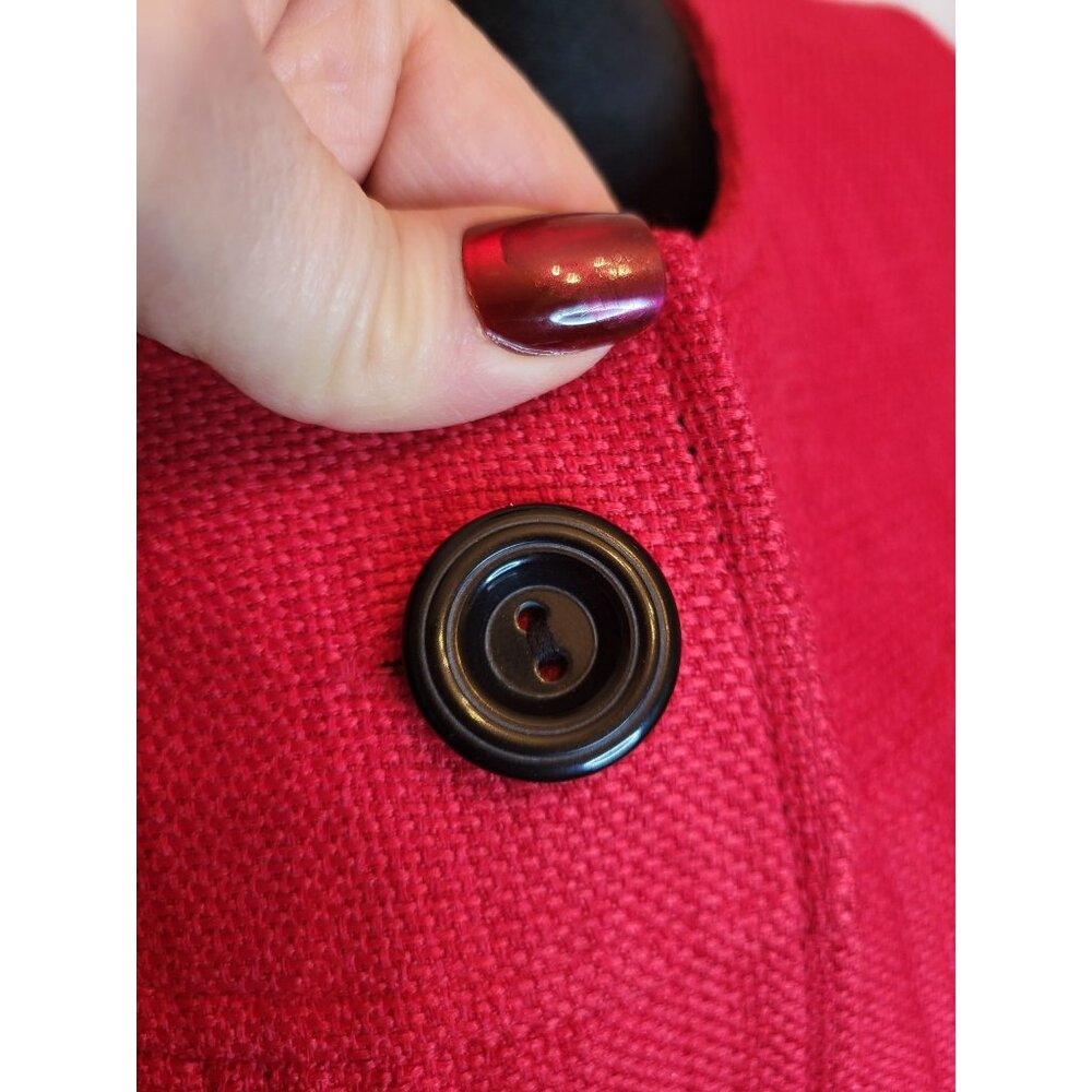 Perceptions Petite Red Swing Tailored Jacket 14P Twee Retro Old Money Ladylike - Picture 7 of 9